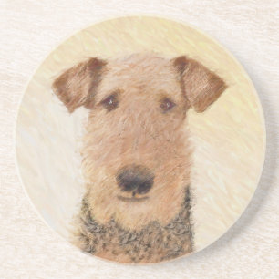 Porta-copos Pintura de Airedale Terrier - Arte original bonita