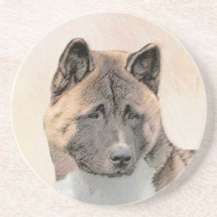 Porta-copos Pintura de Akita - Arte Cão Original