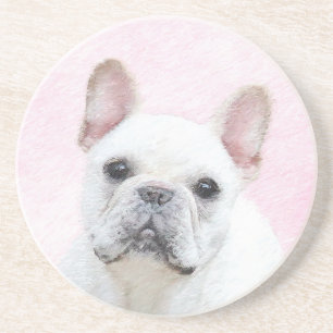 Porta-copos Pintura de Bulldog Francês (Cream/Branco) - Arte