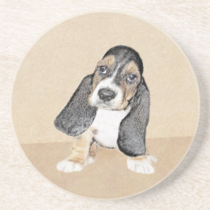 Porta-copos Pintura De Cachorro De Basset - Arte De Cão Origi