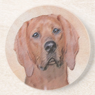 Porta-copos Pintura De Cães Redbone - Arte De Cães Original