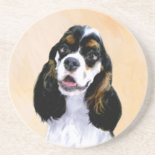Porta-copos Pintura De Cocker Spaniel (Participante) - Arte De (Frente)