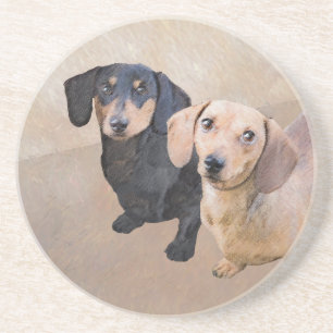 Porta-copos Pintura de Dachshund (Smooth) - Arte de Cão Origi