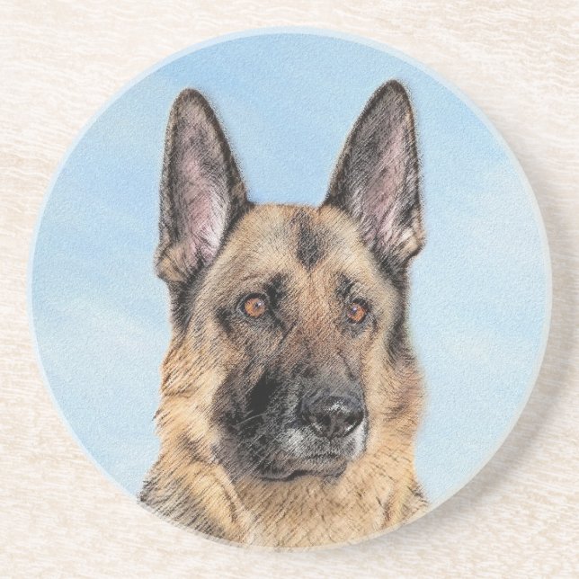 Porta-copos Pintura de german shepherd - Arte de Cachorro Orig (Frente)