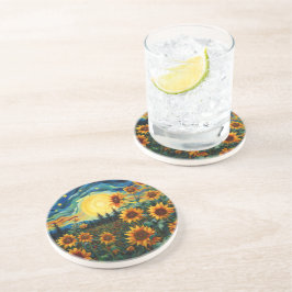 Porta-copos Pintura de Girassóis de Van Gogh