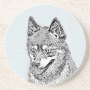 Porta-copos Pintura de Klee Kai no Alasca - Arte de Cachorro O