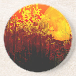 Porta-copos Pintura de Lua de Bambu iluminada Digitalmente