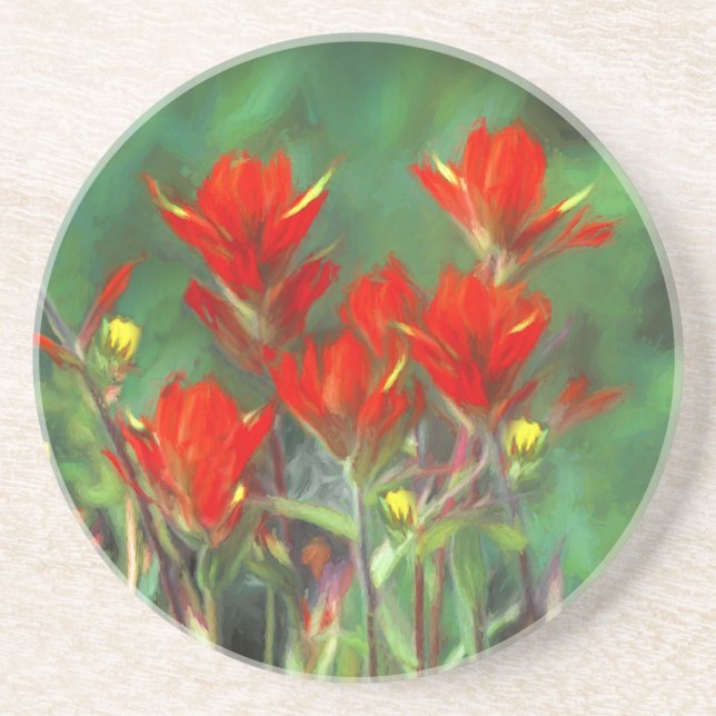 Porta-copos Pintura de pincel índio - Arte Flor Original (Frente)