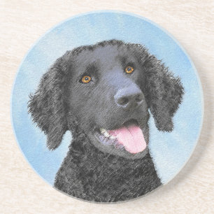 Porta-copos Pintura De Retriever Revestida Curly - Arte De Cão