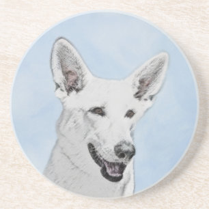 Porta-copos Pintura em Pastor Branco - Arte de Cachorro Origin