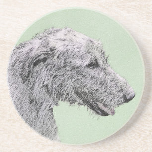 Porta-copos Pintura em Wolfhound Irlandês - Arte Cão Origina