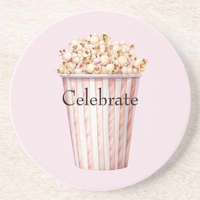 Porta-copos Pipoca Blush Movie Time (Frente)