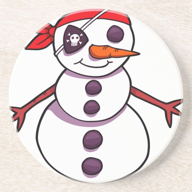 Porta-copos pirata snowman feliz Natal (Frente)