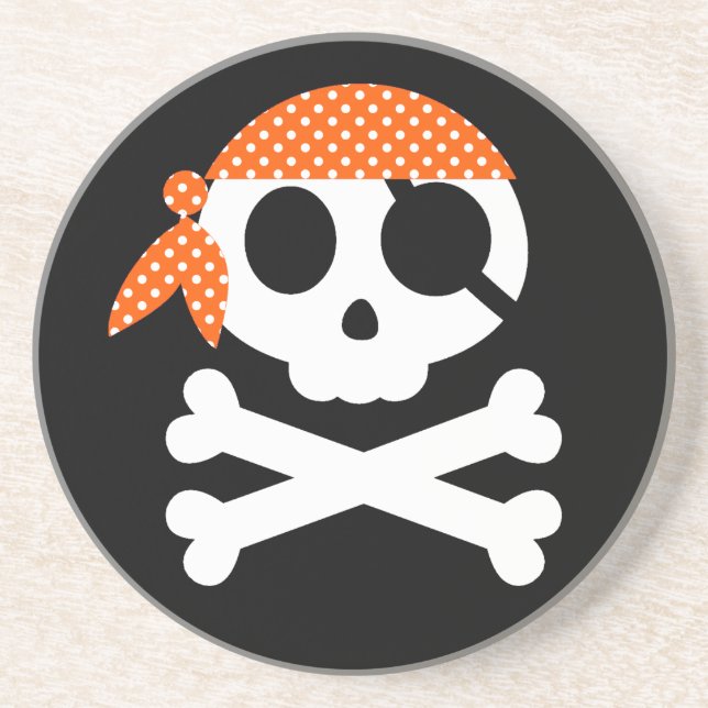 Porta-copos Pirate Skeleton Skull Bandanna (Frente)