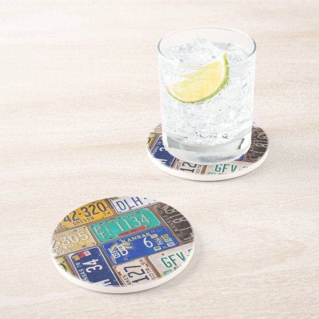 Porta-copos Placas de Licença Retro Rusty (Lateral)