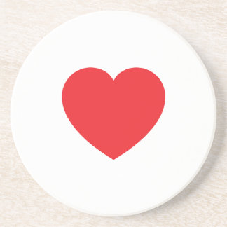 Porta-copos Plain Modern White Red Love Heart Graphic