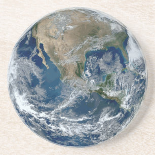 Porta-copos Planeta Terra do Espaço Exterior com Nuvens