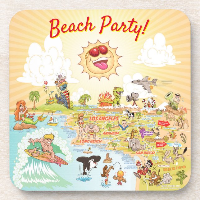 Porta copos Plástica da California Party Beach (Frente)