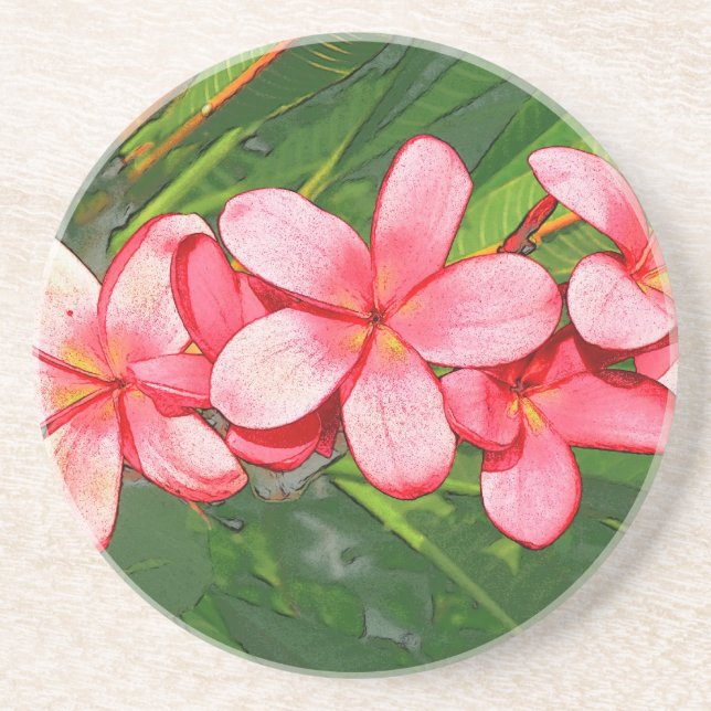 Porta-copos Plumerias rosa (Frente)