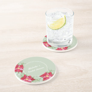 Porta-copos Poinsettia Natal Pintado com Aquarela