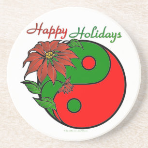 Porta-copos Poinsettia Yin Yang de Natal