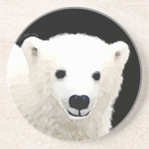 Porta-copos Polar Bear Cub Painting - Arte Original