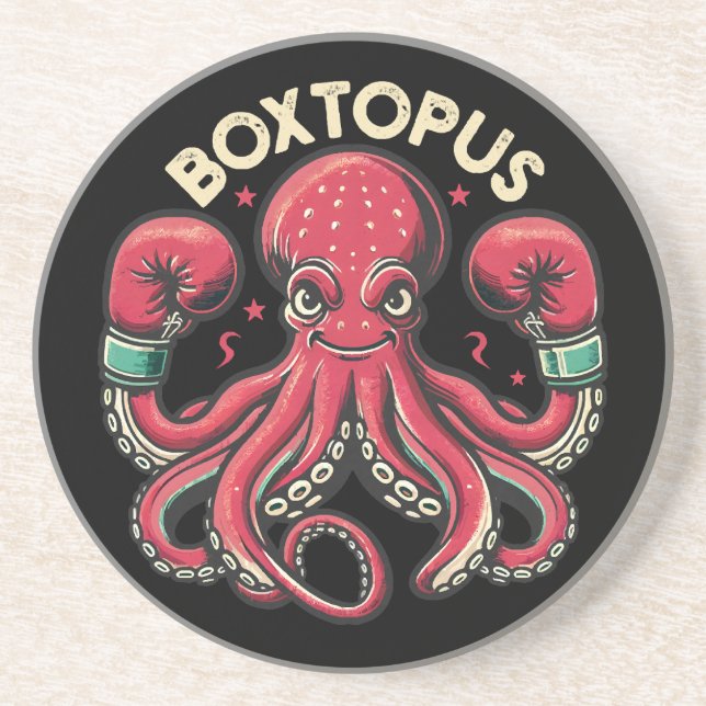 Porta-copos Polvo de Boxe - Boxtopus (Frente)