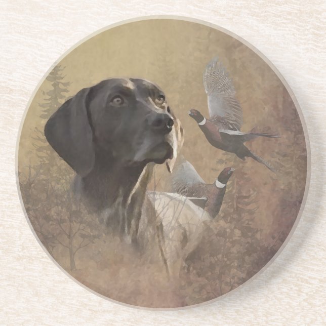 Porta-copos Ponteiro Alemão Curto, Deutsch Kurzhaar Tapes (Frente)