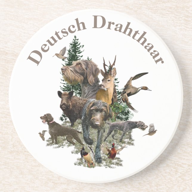 Porta-copos Ponteiro alemão Wirehaired (Frente)