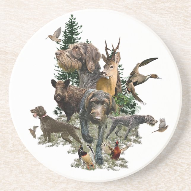 Porta-copos Ponteiro alemão Wirehaired (Frente)