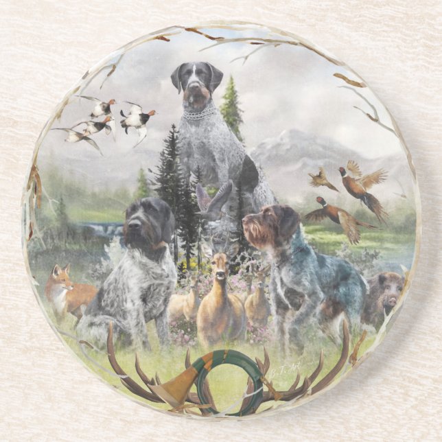 Porta-copos Ponteiro alemão Wirehaired (Frente)