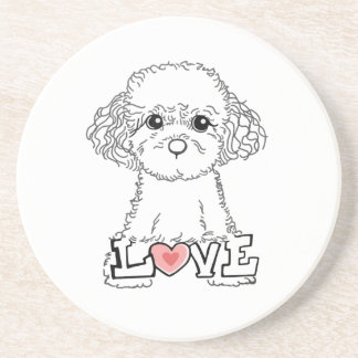 Porta-copos Poodle com Amor