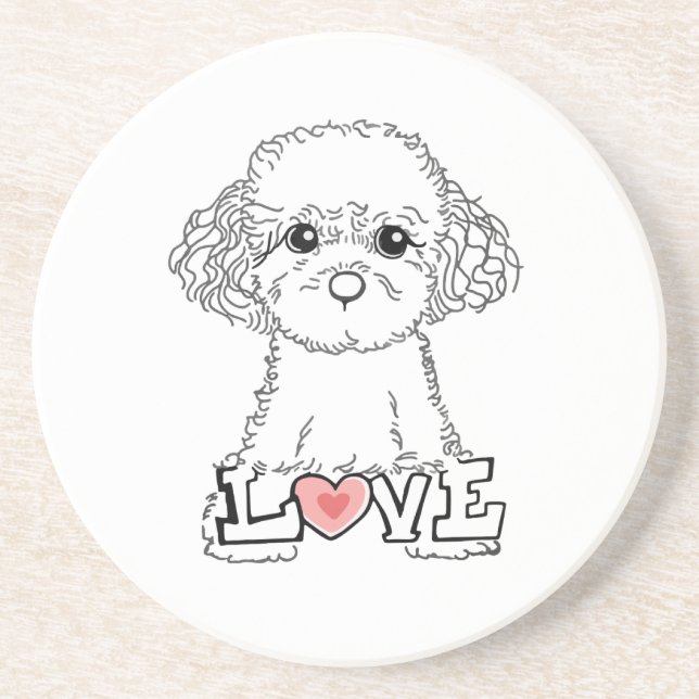 Porta-copos Poodle com Amor (Frente)