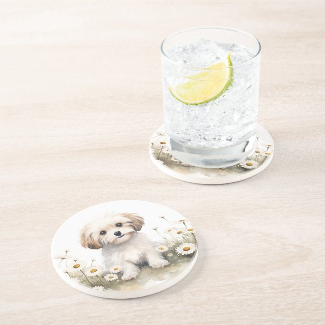 Porta-copos Poodle De Aquarelas Em Disias (Lateral)