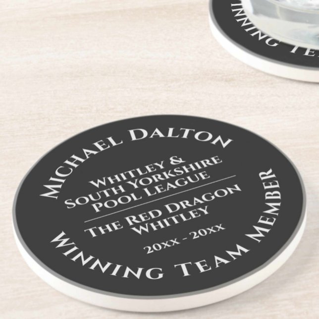 Porta-copos Pool League Trophy Sandstone Coaster (Criador carregado)