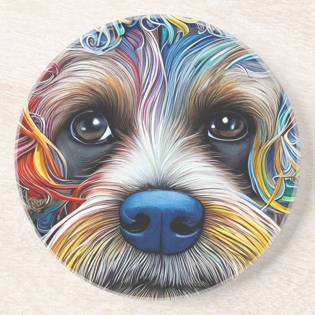 Porta-copos Pop Art Terrier bonito (Frente)