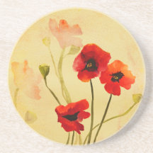 Poppies de Aquarela Vermelha