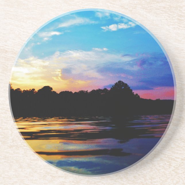 Porta-copos pôr do sol Rainbow na montanha Lake (Frente)