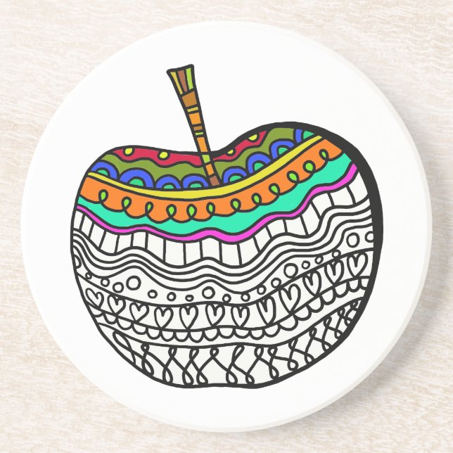 Porta-copos Portas copos de Apple decoradas (Frente)