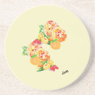 Porta-copos Portas copos de arenito: Frutas de Cor