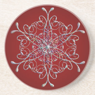 Porta-copos Portas copos Red Iridescent Flocos de Neve