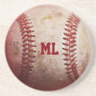 Porta-copos Portas copos Sandstone Redondas de Baseball Monogr