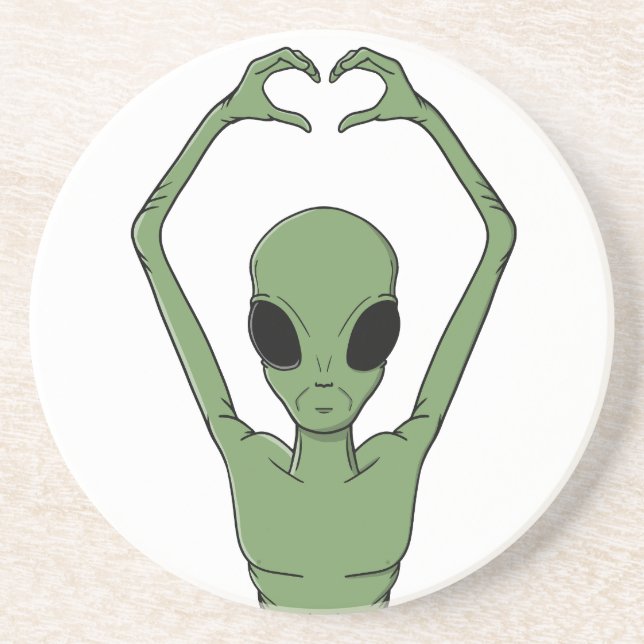 Porta-copos Pose do Coração Alien (Frente)