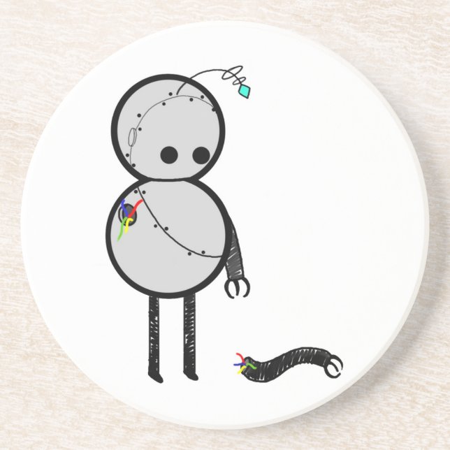 Porta-copos Pouco robô com braço quebrado (Frente)