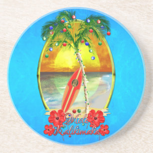 Porta-copos Praia Mele Kalikimaka