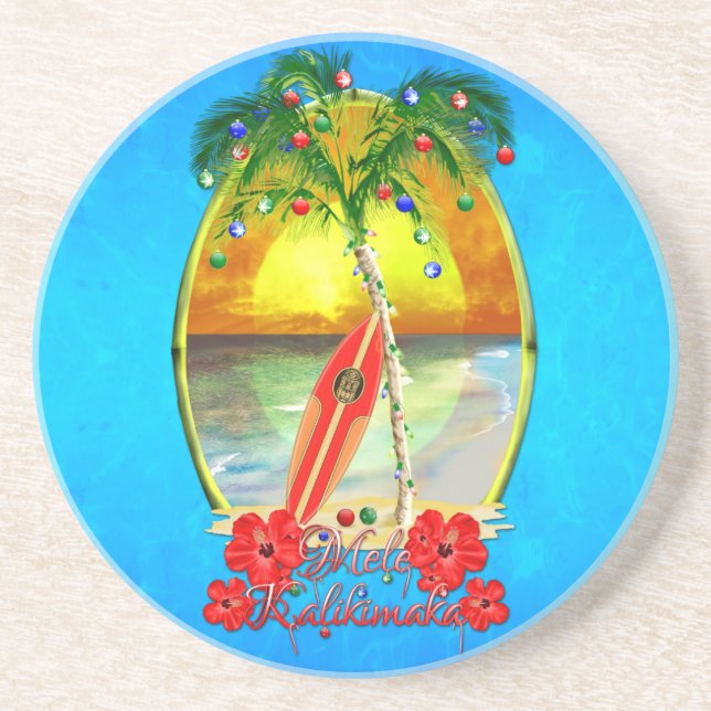 Porta-copos Praia Mele Kalikimaka (Frente)