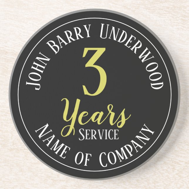 Porta-copos prêmio de Funcionarios de serviço de 3 anos (Frente)