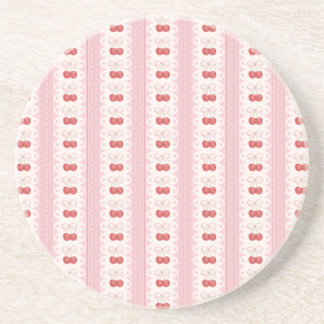 Porta-copos Preppy Cherry Stripes - Pink and Off White