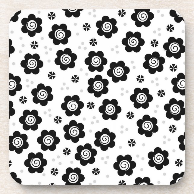 Porta copos preta bonito da cortiça das flores bra (Frente)