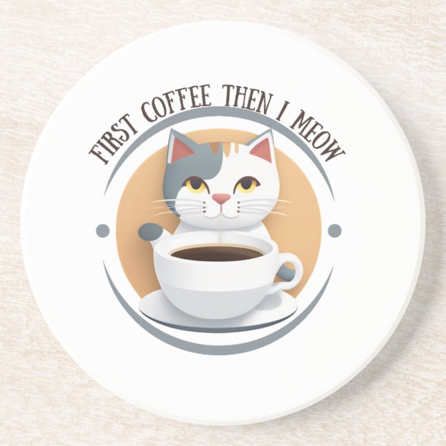 Porta-copos Primeiro Café E Depois Eu Meto Gato-Rato (Frente)